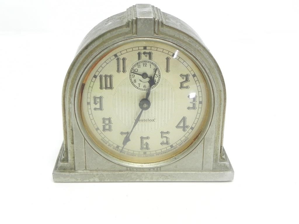 WESTCLOX ART DECO ALARM CLOCK c1930's