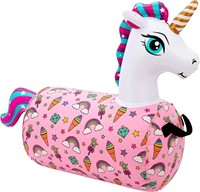 WADDLE Hip Hopper Inflatable Hopping Unicorn, Pink