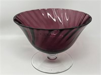 LSA Int'l Purple Twisted Glass Pedestal Bowl