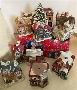 Lot of 11 candle Christmas houses