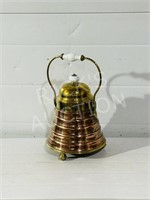 vintage bee hive shape brass & copper canister
