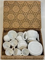 LOVELY ANTIQUE MINIATURE PORCELAIN TEA SET