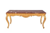FRENCH LOUIS XV MARBLE TOP COFFEE TABLE