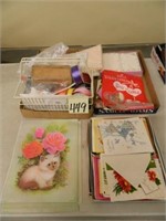 Assorted Greeting Cards, Stationary Items & Ribbon