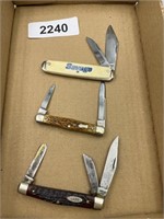 (3) Pocket Knives - Case XX, Remington, Savage