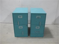 Two Vtg Metal File Cabinets See Info