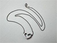 Avery 18" Sterling Silver Heart Pendant Necklace