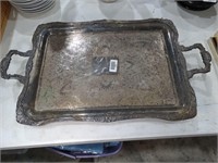 Vintage Large Heavy Plated Decorative Tray