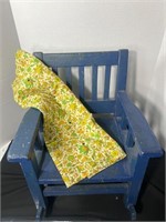 Vintage childs rocker and doll quilt