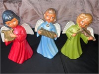 Three vintage handpainted angel ceramics