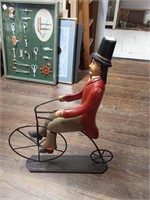 Wooden Englishman On Metal Bike Decor