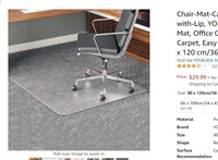 Chair-Mat-Carpet, Desk-Mat-with-Lip, YOUKADA Desk