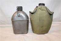 2) 1945 US Canteens & 1 Pouch