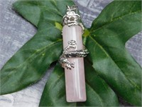 ROSE QUARTZ DRAGON PENDANT ROCK STONE LAPIDARY SPE