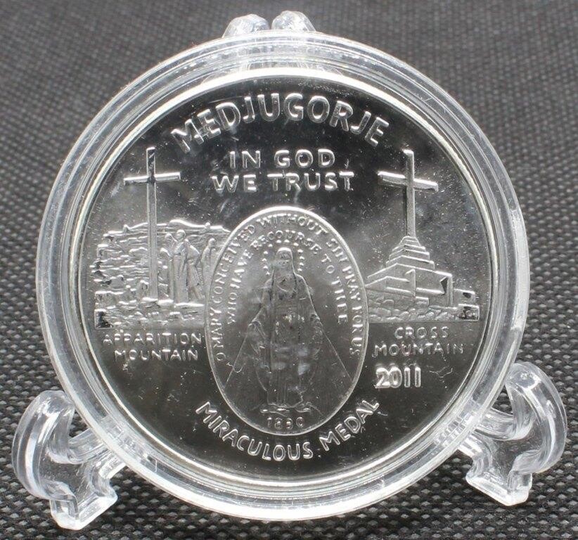 1 oz Miraculous Medjugorje 999 Silver Round