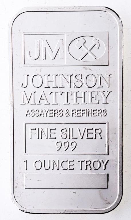 JM Silver Plated Bar, Collectible Non Bullion