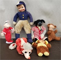 Box of Vintage Stuffed Animals