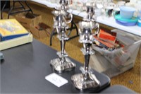Silver plated candle holders