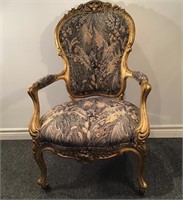 ANTIQUE FRENCH GILT ARM CHAIR
