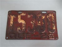 License Plate/Plaque d'immatriculation - Taxi 1926