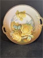Thomas 9" handpainted yellow Roses Plate