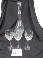Etched Wine Decanter Set - Etched Wine Glasses