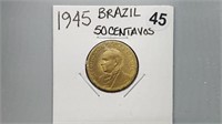 1945 Brazil 50 Centavos gn4045