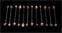 Set of 12 H. Stern Metal & Stone Demitasse Spoons