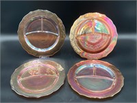 Carnival Glass Marigold Normandie Grill Plates