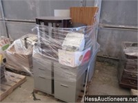 (4) 2 DRAWER FILE CABINETS, SMALL TABLES