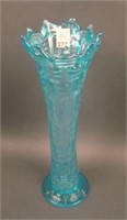 Dugan Big Basketweave 11” Tall Swung Vase – Ice