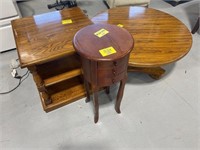 WOODEN COFFEE TABLE, 2 WOODEN END TABLES