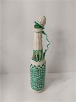 Vintage Plastic Wicker Wrapped Bottle Spain U14A