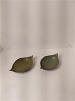 2 Vintage Ceramic Leaf Bowls Andrea By Sadek U15A