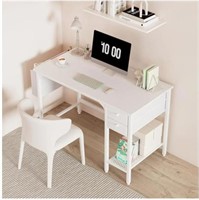 $110 Lufeiya White Small Desk with Drawers - 40"
