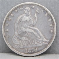 1876 SEATED HALF DOLLAR.