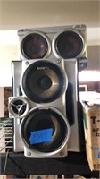 3 large speakers, 2 are sony