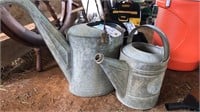 2 GALVANIZED WATERING CANS