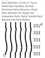 New..(50) Balusters  Curved Metal Deck Spindles