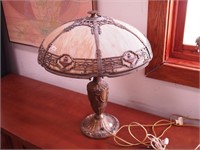 Vintage metal table lamp with six-panel bent