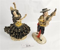 West German Ceramic Spanish Figures/ Damaged