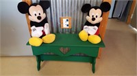 A- MICKEY MOUSE DOLLS AND TABLE