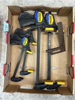 Assorted Quick Grip woodworking clamps