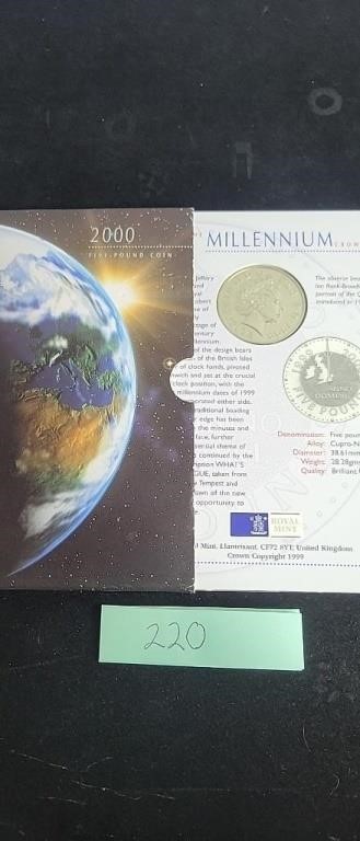 2000 millennium 5 pound coin