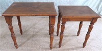 PAIR OF WOOD NESTING END/SIDE TABLES