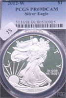 2012 W PCGS PF69DC SILVER EAGLE