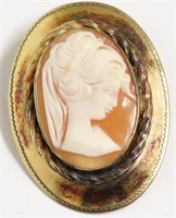 1/20 12K GOLD RIMMED VINTAGE CAMEO BROACH