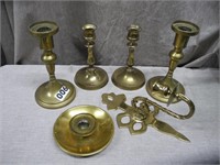 Six Brass Candleholders