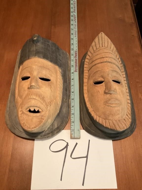 HAND CARVED WOODEN MASKS/ART