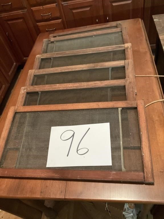 LOT OF SIX VINTAGE WINDOW SCREENS